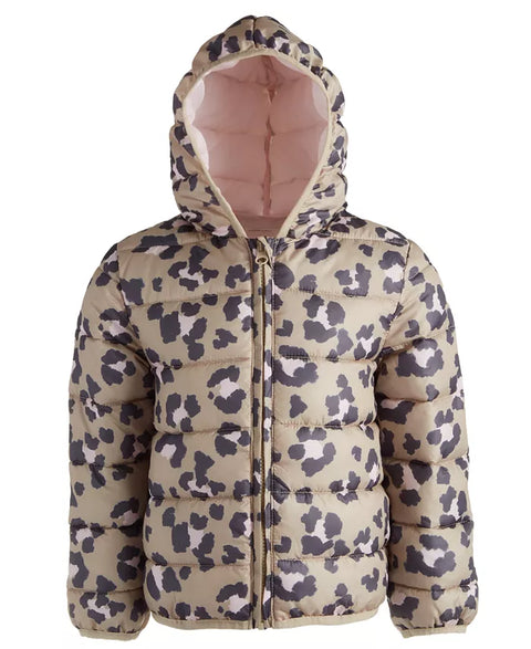 Epic Threads Girl's Quilted Leopard-Print Packable Hooded Puffer Jacket |Epic Threads In Lebanon