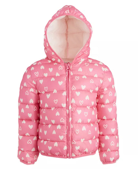 Epic Threads Girl's Pink Heart-Print Packable Jacket | BEpic Threads In Lebanon