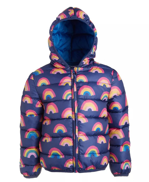 Epic Thread Girl's Rainbow-Print Packable Hooded Puffer Jacket  |Epic Thread  In Lebanon