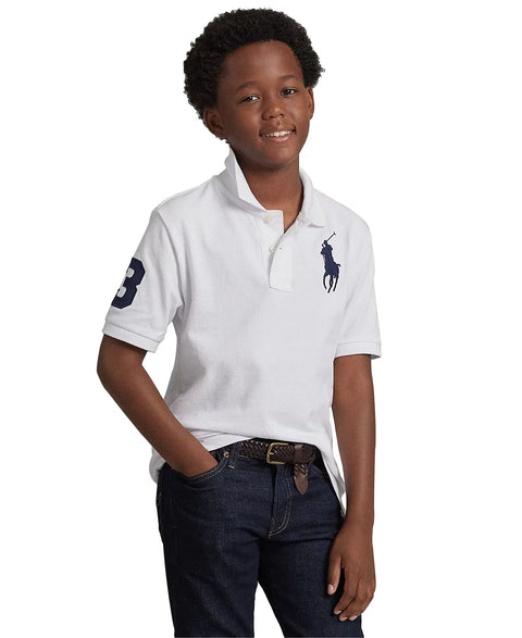 Polo Ralph Lauren Boy's White Pony Cotton Mesh Short-Sleeve Polo Shirt | Polo Ralph Lauren In Lebanon