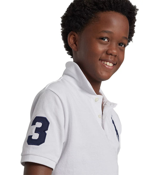 Polo Ralph Lauren Boy's White Pony Cotton Mesh Short-Sleeve Polo Shirt | Polo Ralph Lauren In Lebanon