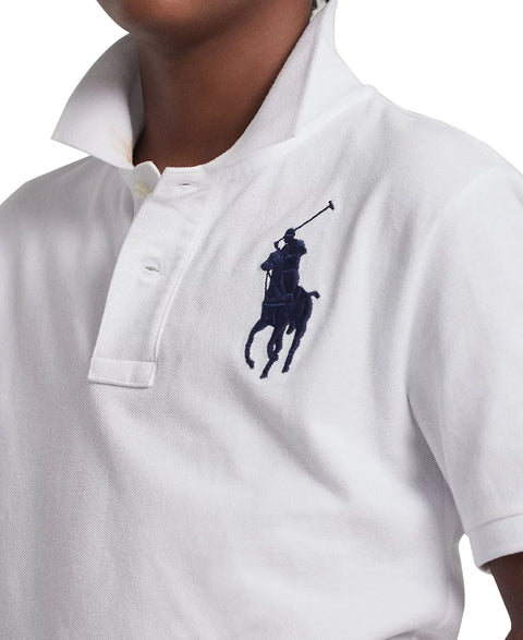 Polo Ralph Lauren Boy's White Pony Cotton Mesh Short-Sleeve Polo Shirt | Polo Ralph Lauren In Lebanon