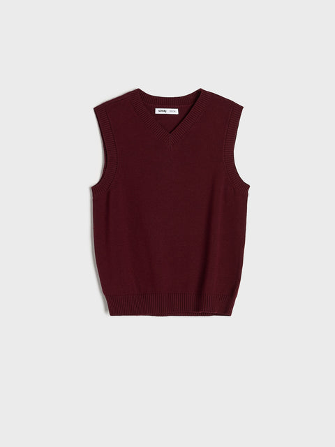 Sinsay Boy's Burgundy Sleeveless Sweatshirt | Sinsay In Lebanon
