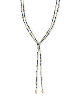 Style & Co Women's Gold-Tone Beaded Double-Row 36 Blue Necklace | Style & Co in Lebanon