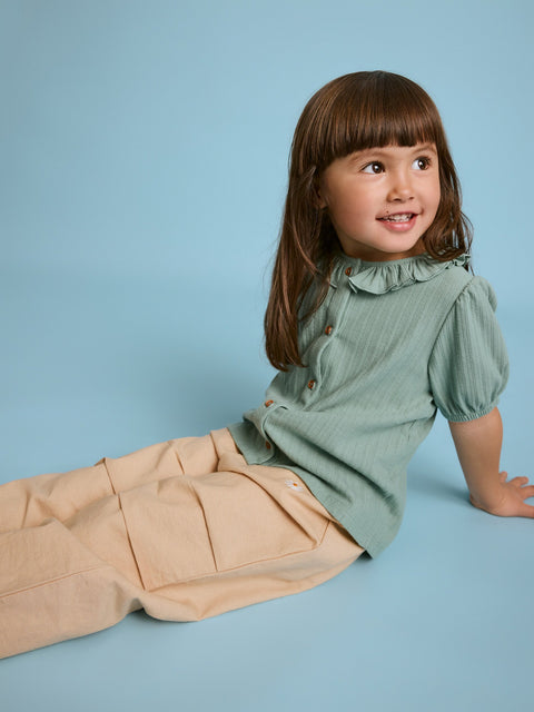Reserved Girl's Pale Turquoise Ruffle Hem Blouse | Reserved In Lebanon
