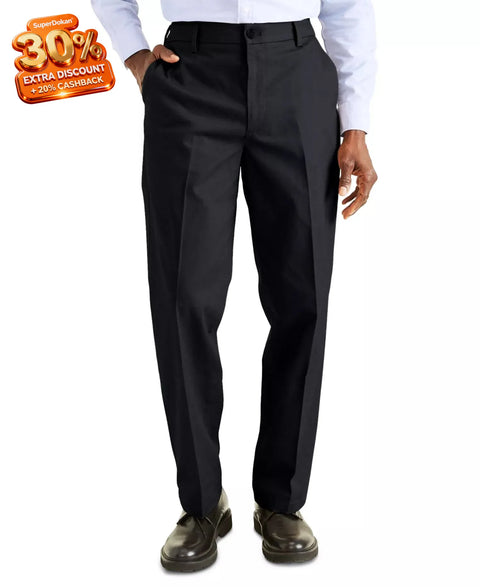 Dockers Men's Black Signature Classic Fit Iron Free Trousers | Dockers In Lebanon