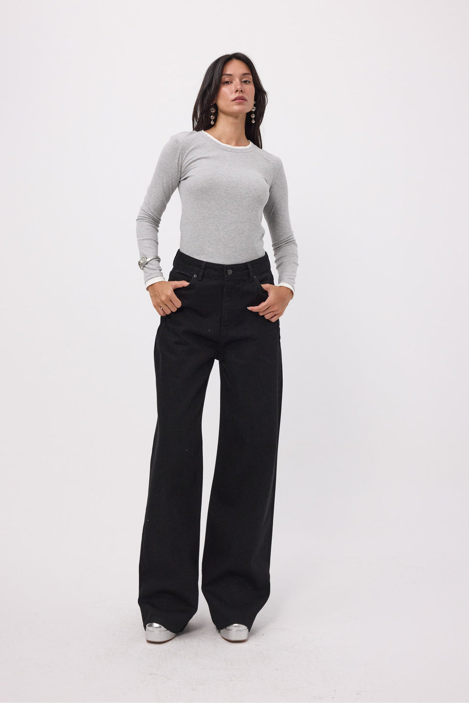 It's Basic Women Black Wide Leg Jeans 2499