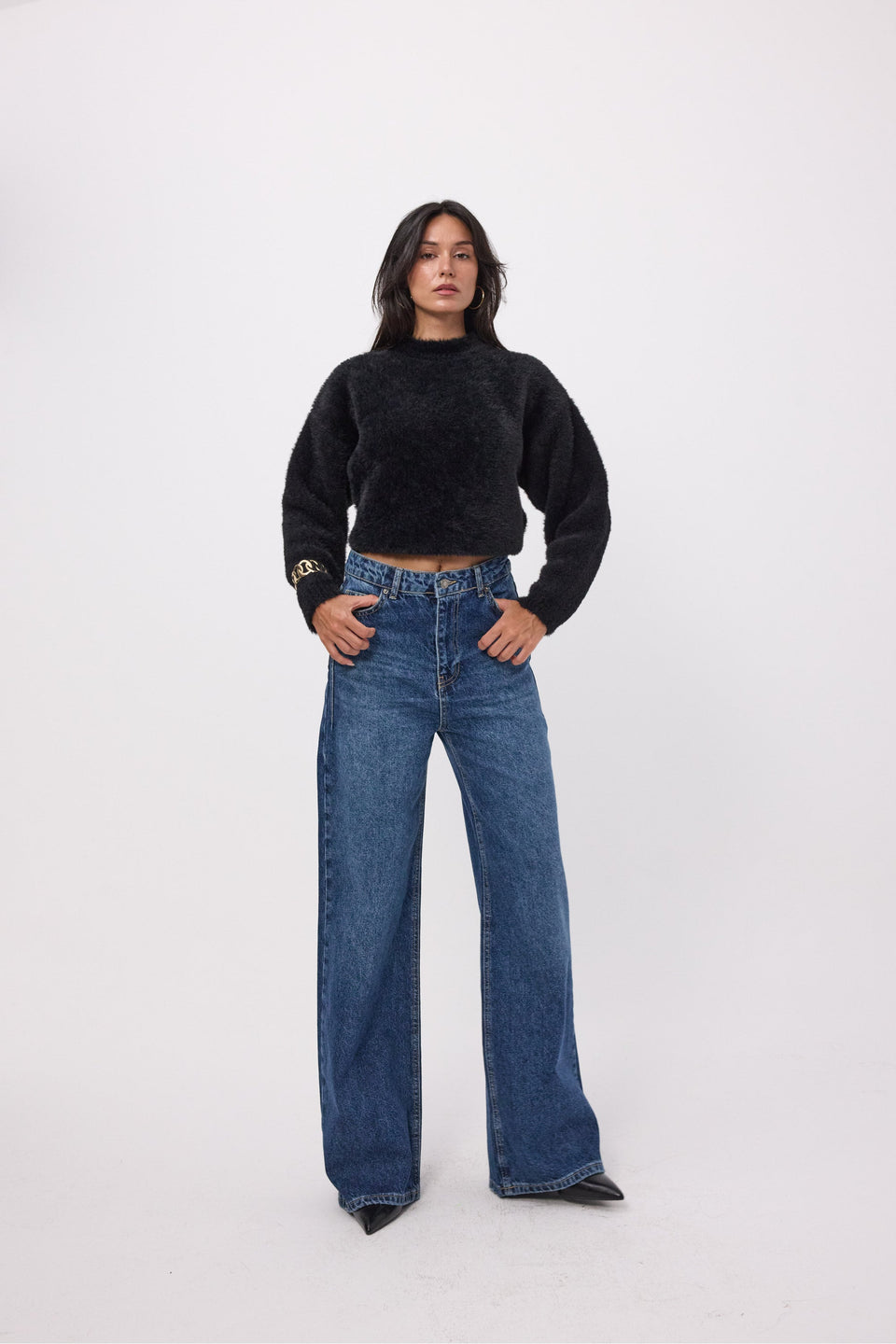 It's Basic Women Dark Blue Wide Leg Jeans 2499