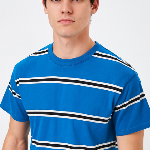 Forever 21 Men's Blue Striped Knit Top T-Shirt | Forever 21 In Lebanon