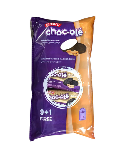 Mastro Choc-ole Biscuits Peanut Butter Cream  30g 9+1 Free