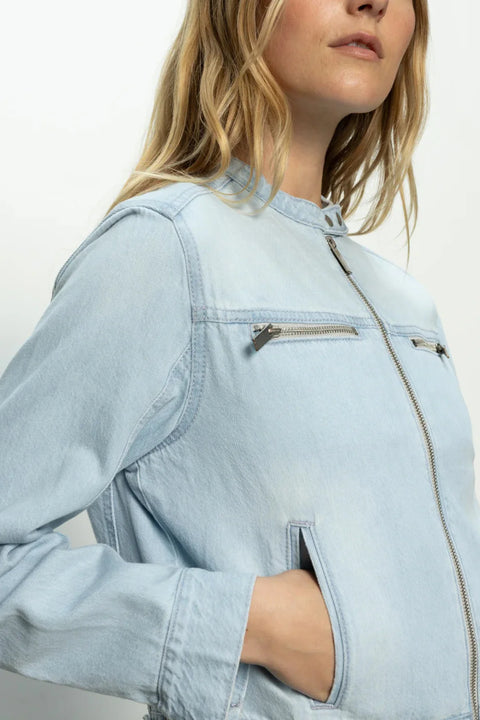 Sanctuary Women's Light Blue Soft Moto Regular Jacket |Sanctuary In Lebanon