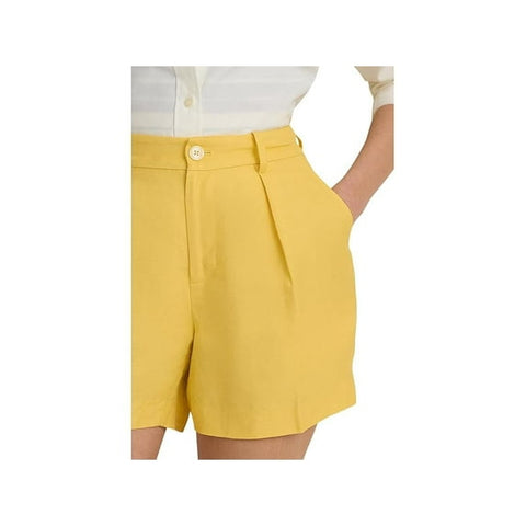 Lauren Ralph Lauren Women's Yellow Pleated High-Rise Dressy Shorts | Lauren Ralph Lauren In Lebanon