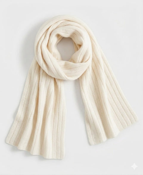 Charter Club Women's Off White Ribbed 100% Cashmere Scarf | Charter Club In Lebanon