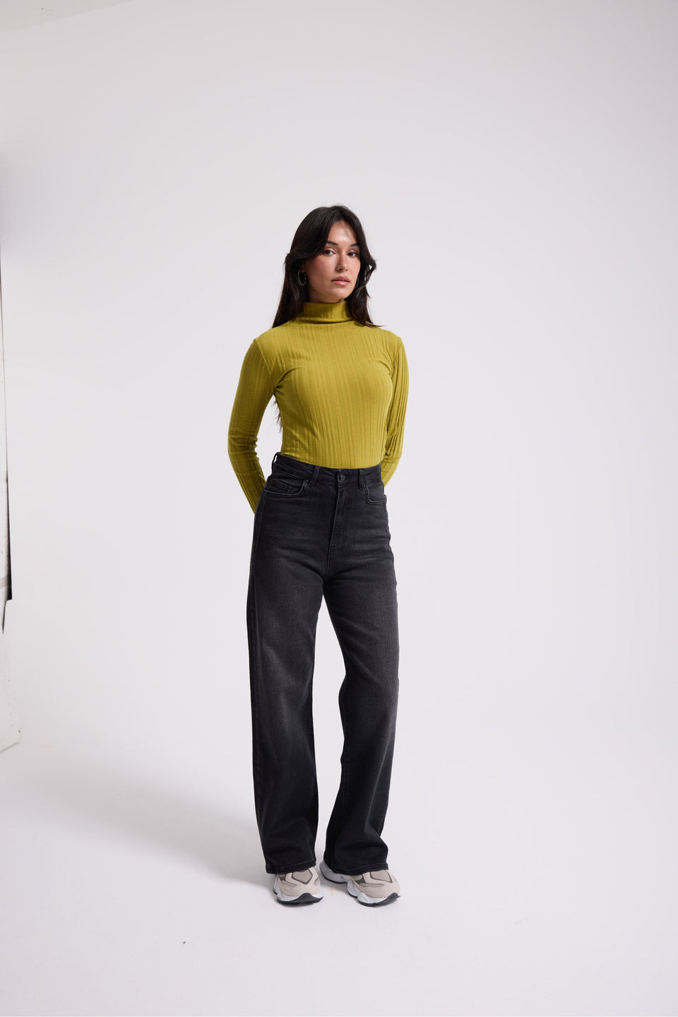 It's Basic Women Smoked Gray Wide Leg Jeans 2506