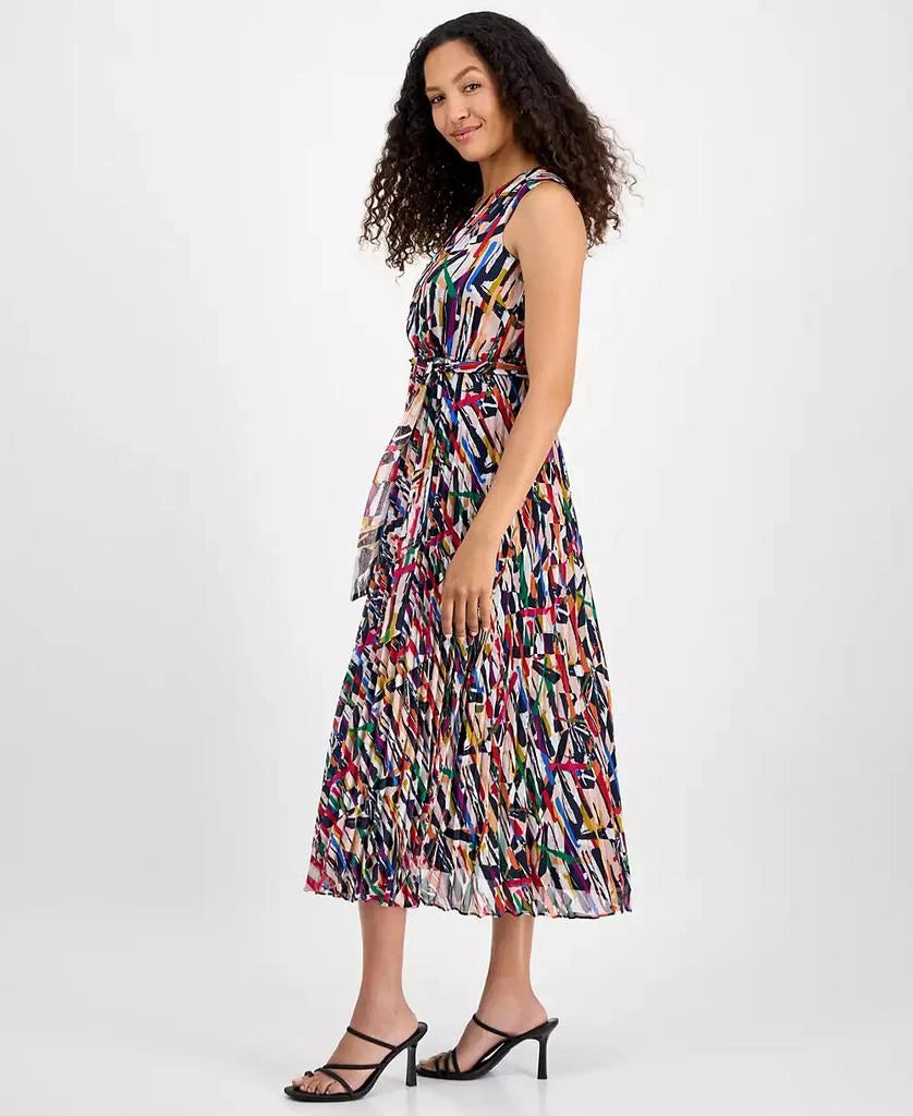 Sandra Darren Women’s Multicolor Petite Printed Pleated Chiffon Maxi Dress|Sandra Darren In Lebanon