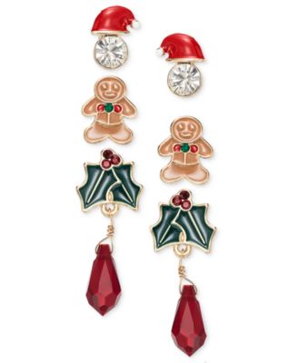 Holiday Lane Women's Gold 3pcs Set Holiday Earrings |Holiday Lane in Lebanon