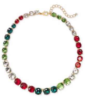 Holiday Lane Women's Gold Multicolor Stone Necklace |Holiday Lane in Lebanon