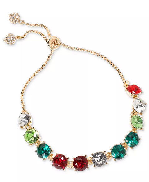 Holiday Lane Gold-Tone Multicolor Crystal Slider Bracelet |Holiday Lane In Lebanon