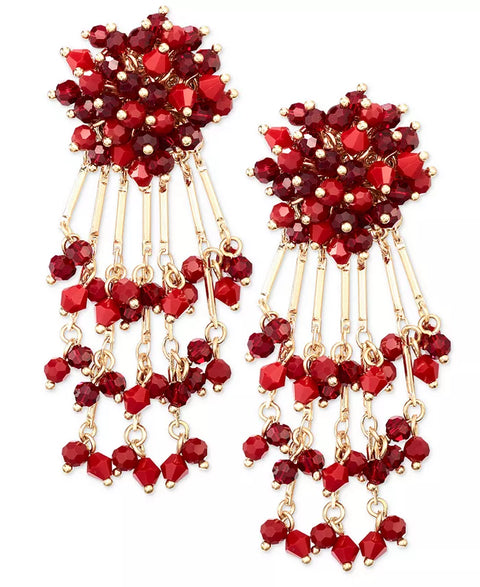 Holiday Lane Gold-Tone Red Crystal Earrings |Holiday Lane In Lebanon