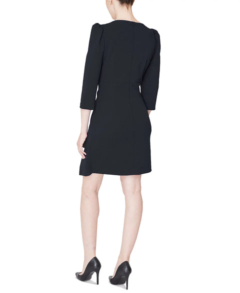 julia jordan Women's Black Puffed-Shoulder Twist-Front Dress | julia jordan In Lebanon