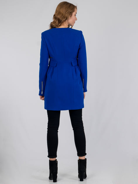 Only Women's Blue Zip Detail Tailored Coat | Only In Lebanon