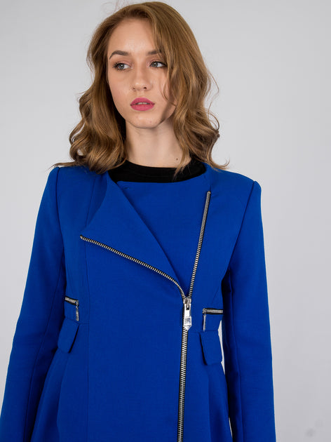 Only Women's Blue Zip Detail Tailored Coat | Only In Lebanon