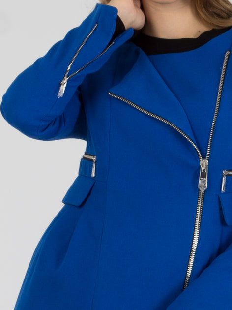 Only Women's Blue Zip Detail Tailored Coat | Only In Lebanon