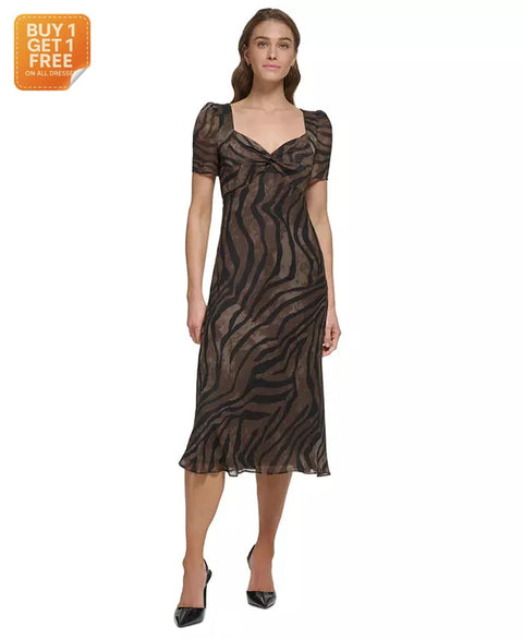 DKNY Women's Twist-Front Empire-Waist Short-Sleeve Dress |DKNY In Lebanon