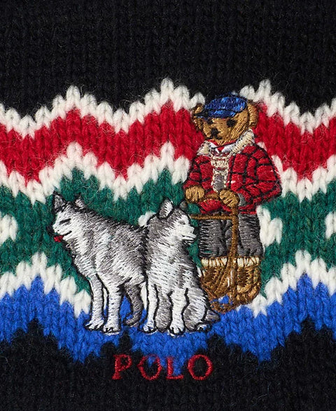 Polo Ralph Lauren Men's Black Polo Bear Fair Isle Quick-Drying Beanie | Polo Ralph Lauren In Lebanon