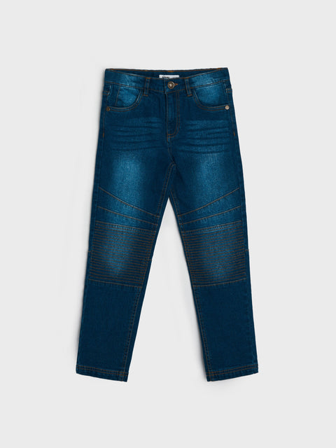 Blue jeans on a white background