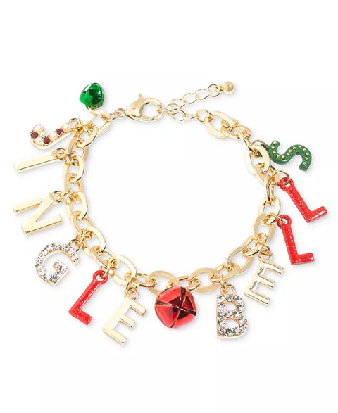 Holiday Lane Women's Gold Multicolor Jingle Bells Charm Bracelet |Holiday Lane in Lebanon
