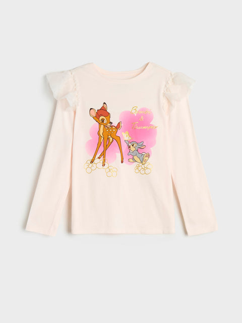 Sinsay Girl's Off White Disney Print Long Sleeve Blouse | Sinsay In Lebanon