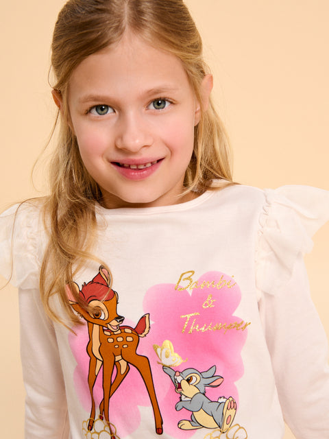 Sinsay Girl's Off White Disney Print Long Sleeve Blouse | Sinsay In Lebanon