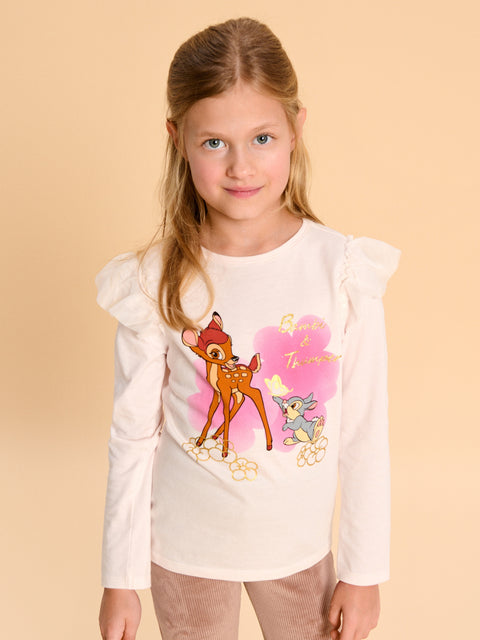 Sinsay Girl's Off White Disney Print Long Sleeve Blouse | Sinsay In Lebanon