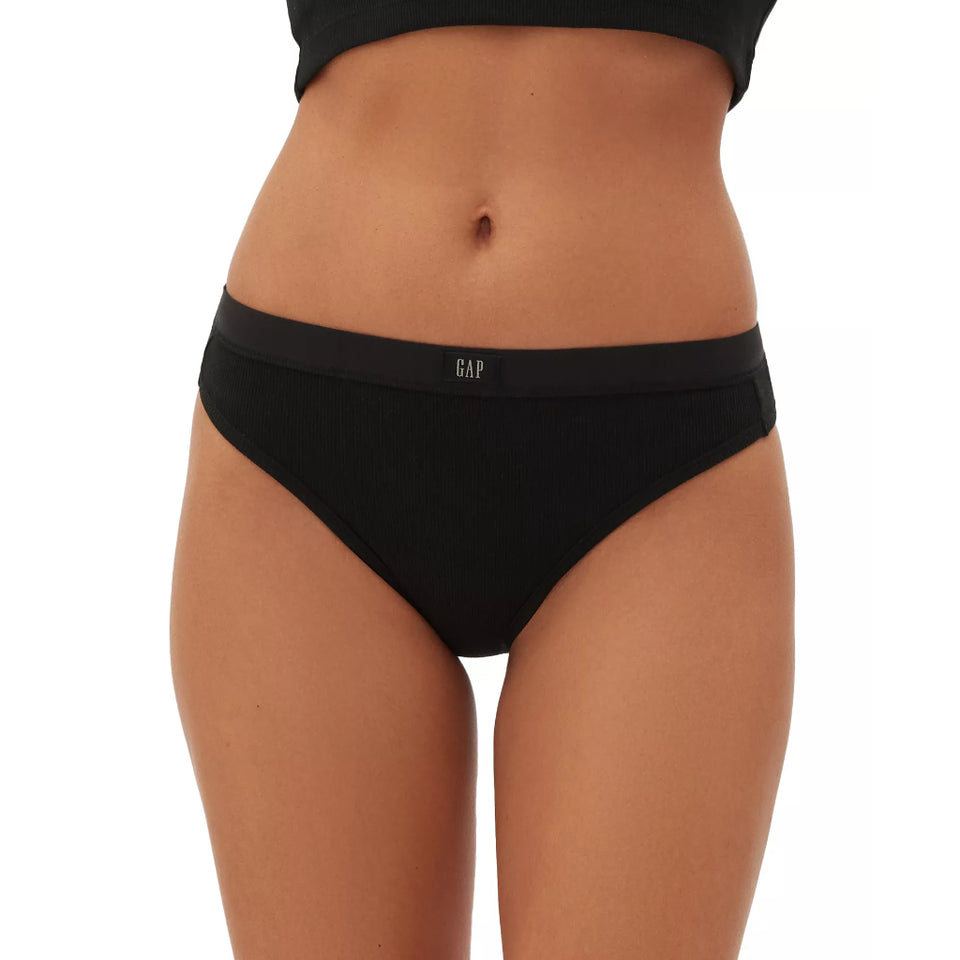 GapBody Women's Black Ribbed Cotton Briefs
