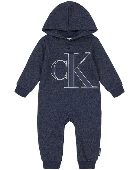 Calvin Klein Baby Boy's Blue  Fleece Monogram Hoodie Coverall | Calvin Klein in Lebanon