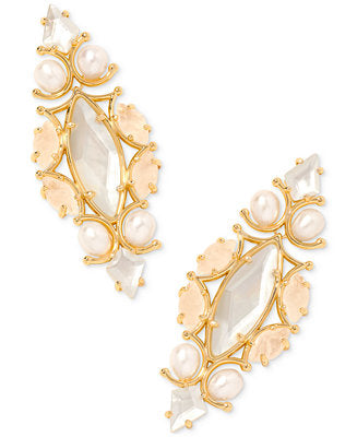 Kendra Scott Women's Elegant Gold-Tone Marquise & Faux Pearl Drop Earrings|Kendra Scott In Lebanon