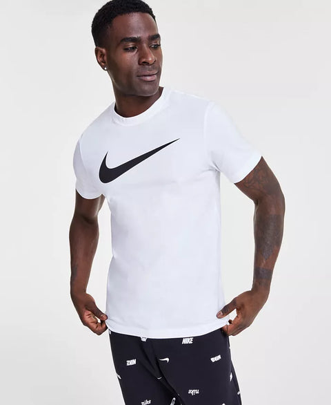 Nike Men's White Sportswear Swoosh Short-Sleeve Crewneck T-Shirt | Nike In Lebanon