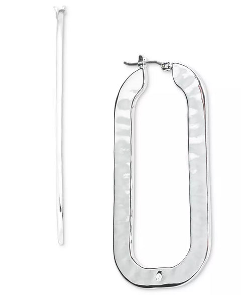 Style & Co Women's Silver-Tone Rounded Rectangle Hoop Earring | Style & Co in Lebanon
