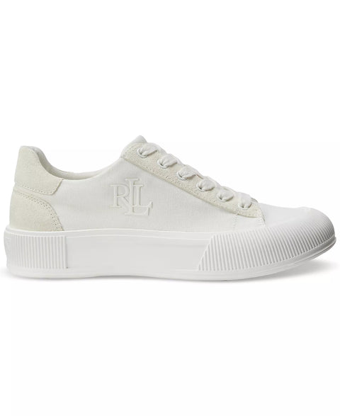 Lauren Ralph Lauren Women's White Daisie Lace-Up Low-Top Sneakers | Lauren Ralph Lauren In Lebanon