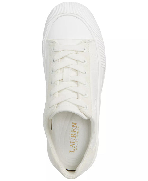 Lauren Ralph Lauren Women's White Daisie Lace-Up Low-Top Sneakers | Lauren Ralph Lauren In Lebanon