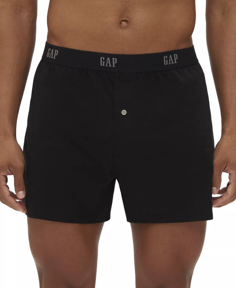 GAP Men's Black Pack of 3 Organic Cotton Knit Boxers | GAP In Lebanon