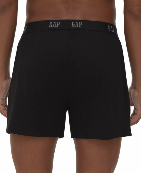 GAP Men's Black Pack of 3 Organic Cotton Knit Boxers | GAP In Lebanon