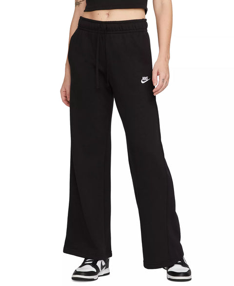 Nike Women's Black Plus Size Sportswear Club Fleece Mid-Rise Wide-Leg Sweatpants|Nike In Lebanon
