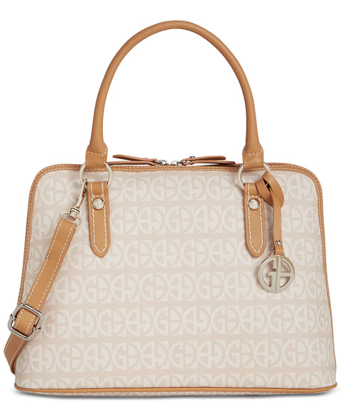 Giani Bernini Women's Beige Block Signature Dome Satchel | Giani Bernini In Lebanon
