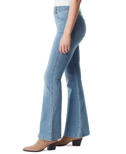 Gloria Vanderbilt  Women's Blue Shape Effect Pull-On Flared-Leg Jeans  |   Gloria Vanderbilt  in Lebanon