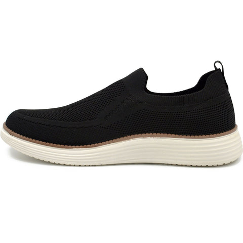 Akademiks Men's Black Olney Knit Laceless Slip-on Casual Shoes | Akademiks In Lebanon