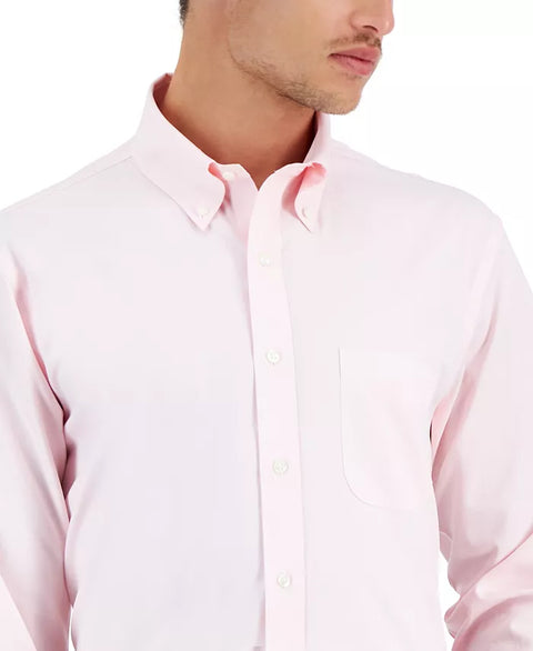 B By Brooks Brothers Men’s Light Pink Non-Iron Polo Button-Down Collar Solid Shirt | B By Brooks Brothers In Lebanon