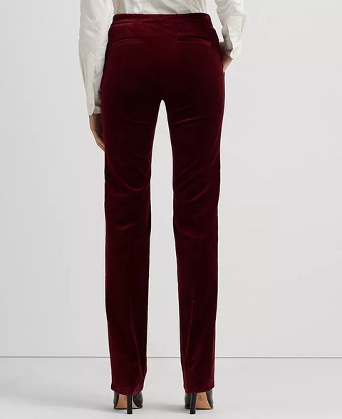 Lauren Ralph Lauren Women's Plum Stretch Velvet Straight-Leg Pants|Lauren Ralph Lauren In Lebanon