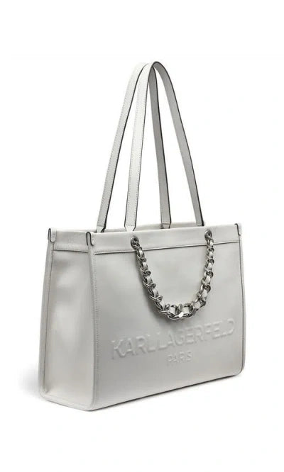 Karl Lagerfeld Paris Women's White Leather Savoie Tote Bag |Karl Lagerfeld Paris In Lebanon